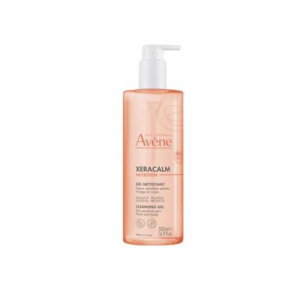 Гель для обличчя і тіла Avene XeraCalm Nutrition очищувальний для чутливої та сухої шкіри, 500 мл