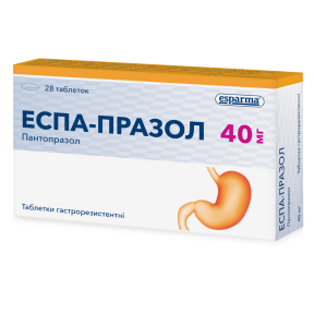 Еспа-празол таблетки гастрорезист. по 40 мг №28