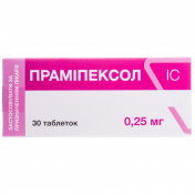 Прамипексол ІС таблетки по 0,25 мг, 30 шт.