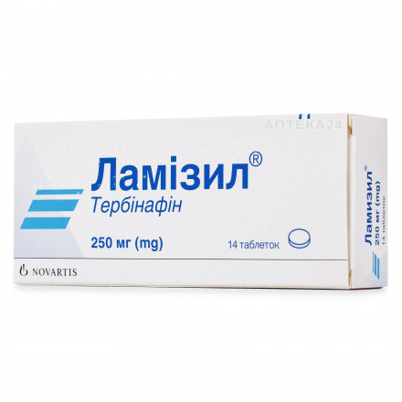 Ламізил протигрибкові таблетки по 250 мг, 14 шт.