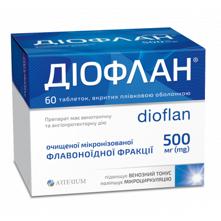 Діофлан таблетки по 500 мг, 60 шт.