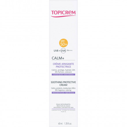 Крем для лица Topicrem (Топикрем) Calm+ защитный успокаивающий SPF50+, 40 мл