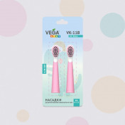 Вега насадки Vega Kids VK-11P Junior д/дитячої звукової зубної щітки VK-500P (рожеві)