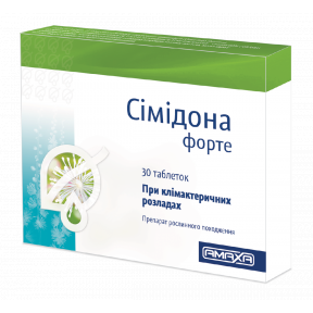 Симидона форте таблетки для облегчения симптомов в период менопаузы по 13 мг, 30 шт.