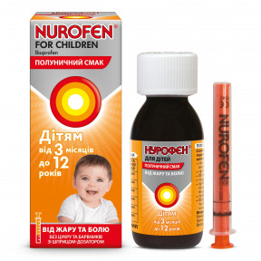 Нурофен для детей суспензия с клубничным вкусом 100 мл