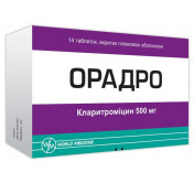 Орадро таблетки вкриті плівковою оболонкою по 500 мг, 14 шт.