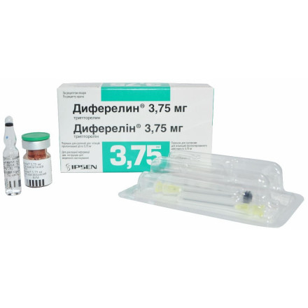 Диферелин порошок для суспензии для инъекций пролонгированного действия, 3,75 мг
