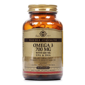 Солгар Омега-3 Двойная ЭПК и ДГК, капсулы по 700 мг, 60 шт.