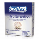 Презервативы Contex (Контекс) Extra Sensation рельефные с крупными точками для дополнительного стимулирования, 3 шт.