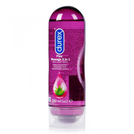 Интимный гель-смазка Durex (Дюрекс) Play Massage 2 в 1 Aloe Vera для интимных зон и массажа всего тела 200 мл