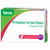 Аторвастатин-Тева таблетки покрытые пленочной оболочкой, по 10 мг, 30 шт.