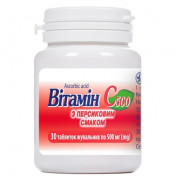 Витамин С жевательные таблетки с персиковым вкусом по 500 мг, 30 шт.