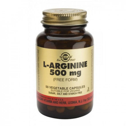 Солгар L-Аргинин капсулы по 500 мг, 50 шт.