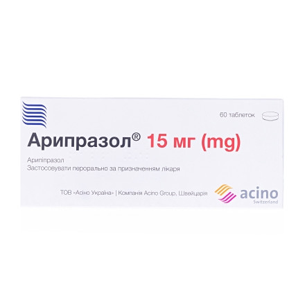 Арипразол таблетки 15 мг №60