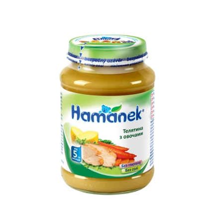 Хаманек пюре Телятина з овочами 190г