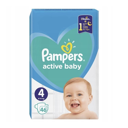 Памперс підгузники Active Baby Maxi (9-14 кг) Економ Мінус 46шт