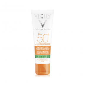 Крем Vichy Capital Soleil, сонцезахисний матуючий, 3-в-1, для жирної, проблемної шкіри, SPF 50+, 50 мл
