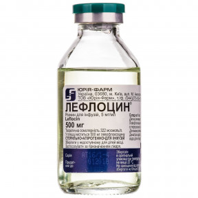 Лефлоцин розчин для інфузій 5 мг/мл, 100 мл