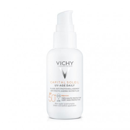 Флюїд сонцезахисний Vichy Capital Soleil UV-Age Daily проти ознак фотостаріння шкіри обличчя SPF 50+, 40 мл