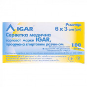 IGAR серветки медичні спиртові 6х3 см, 100 шт.