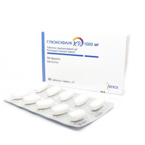 Глюкофаж XR таблетки по 1000 мг, 30 шт.