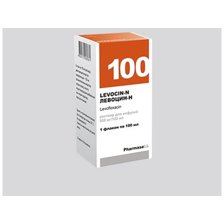 Левоцин-Н раствор для инфузий 500 мг/100 мл, 100 мл флакон, 1 шт.