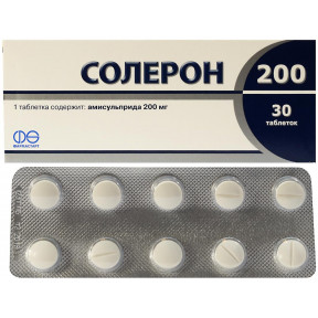 Солерон таблетки от шизофрении по 200 мг, 30 шт.