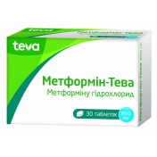 Метформін-Тева таблетки по 850 мг, 30 шт.