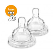Авент соска 6міс+ Anti-colic швидкий потік(4 отв.) №2шт SCF634/27