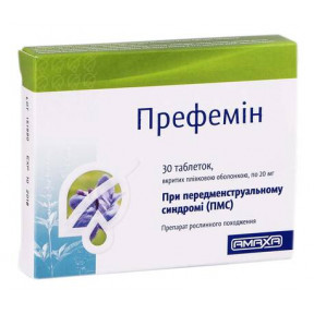 Префемін таблетки при передменструальному синдромі 20 мг, 30 шт.