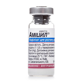 Амицил лиофилизат для раствора для инъекций, 250 мг, 1 шт.