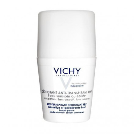 Дезодорант-антиперспирант Vichy шариковый, 48 часов защиты, для чувствительной кожи, 50 мл