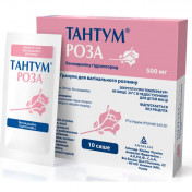 Тантум Роза гранулы для вагинального раствора по 500 мг в саше, 10 шт.