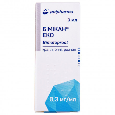 Бимикан Эко капли для глаз, 0,3 мг/мл, 3 мл