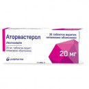 Аторвастерол таблетки по 20 мг, 30 шт.