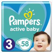Памперс підгузники Active Baby Midi (6-10 кг) Економ 58шт.