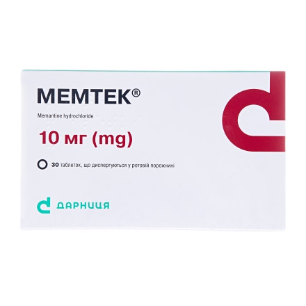 Мемтек таблетки при хворобі Альцгеймер по 10 мг, 30 шт.