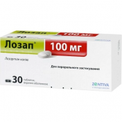 Лозап таблетки покрытые оболочкой по 100 мг, 30 шт.