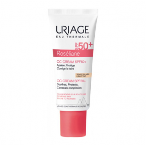 СС-крем для обличчя Uriage Roseliane CC Cream Moisturizing Cream SPF50 + зволожуючий проти почервоніння, 40 мл