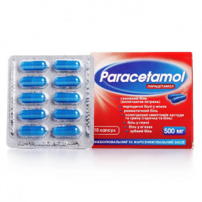 Парацетамол-Здоров'я капсули по 500 мг, 10 шт.