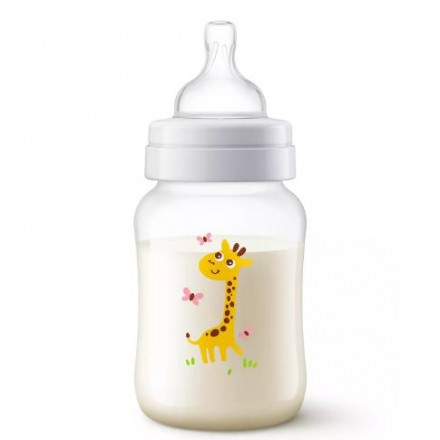 Авент пляшечка для годування Anti-Colic з декором Жираф 260мл 1шт SCF 821/12