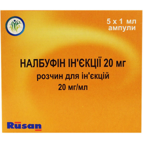 Налбуфин раствор для инъекций по 1 мл в ампулах, 20 мг/мл, 5 шт.