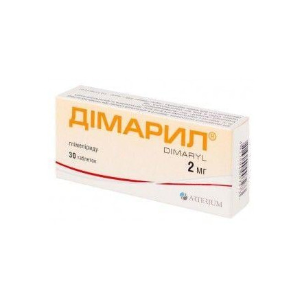Дімарил таблетки по 2 мг, 30 шт.