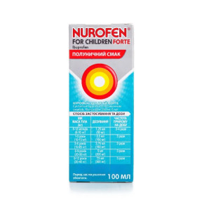 Нурофєн для дітей Форте суспензія з полуничним смаком, 100 мл