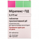Мірапекс ПД таблетки по 0,375 мг, 30 шт.