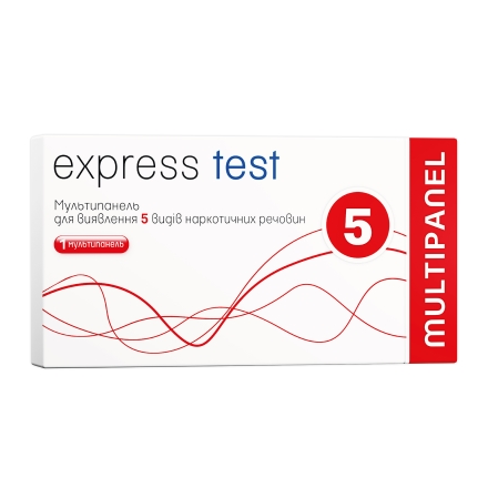 Тест-смужка "express test" мультіпанель д/ран.визнач.наявност 5видів нарк.і opi amf met
