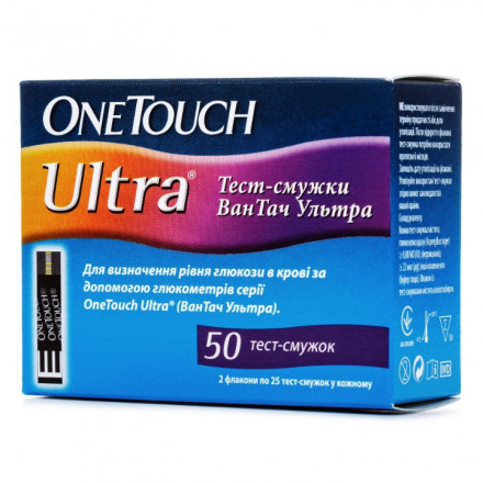 Тест-полоски One Touch Ultra, 50 шт. (1 тубус)
