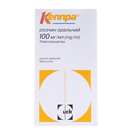 Кеппра раствор оральный, 100 мг/мл, 300 мл