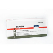 Порошок Меробак для приготування розчину для інфузій флакон 1000 мг N10