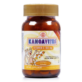 Солгар Кангавитес с витамином C таблетки со вкусом апельсина по 100 мг, 90 шт.